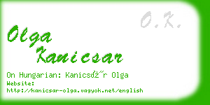 olga kanicsar business card